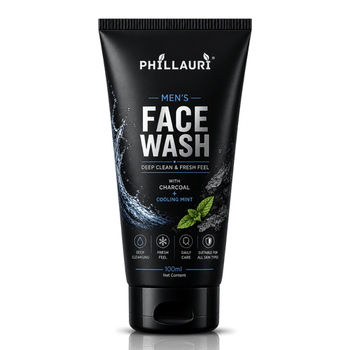 Phillauri Men's Face Wash – With Activated Charcoal & Cooling Mint