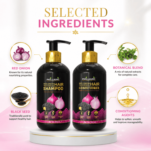 Phillauri Red Onion with Black Seed Oil Shampoo & Conditioner Duo