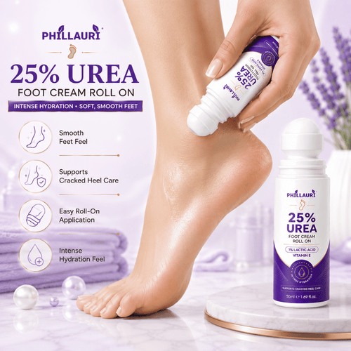 Phillauri 25% Urea Foot Cream Roll On – With 1% Lactic Acid & Vitamin E