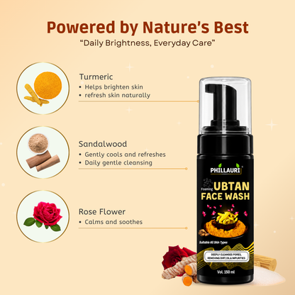 Phillauri Ubtan Foaming Face Wash - Sandalwood & Rose Flower