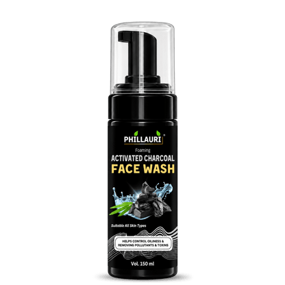Phillauri Activated Charcoal Foaming Face Wash –  Tea Tree & Lemongrass