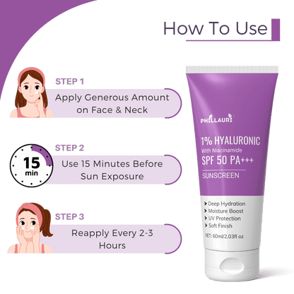 Phillauri 1% Hyaluronic with Niacinamide Sunscreen