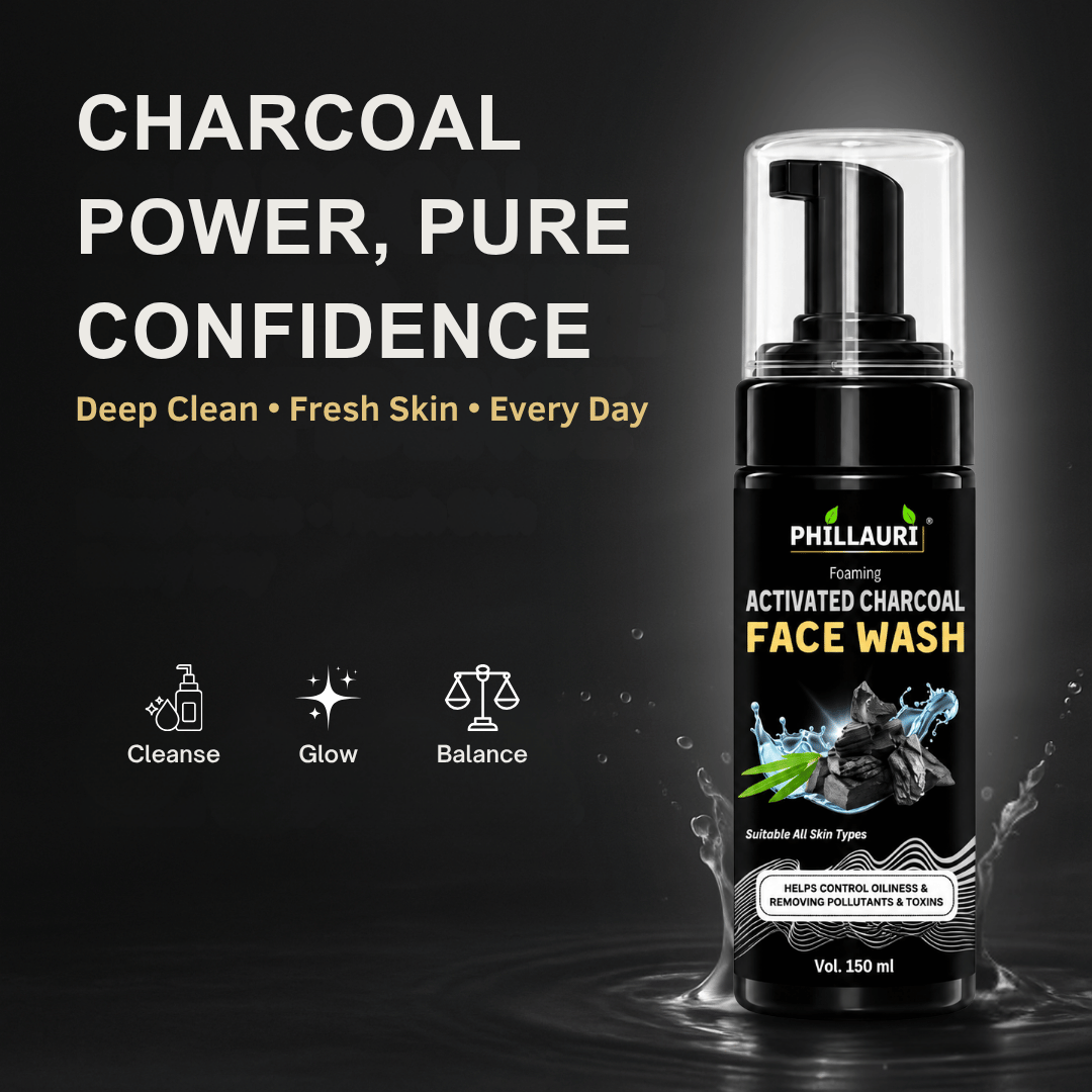 Phillauri Activated Charcoal Foaming Face Wash –  Tea Tree & Lemongrass