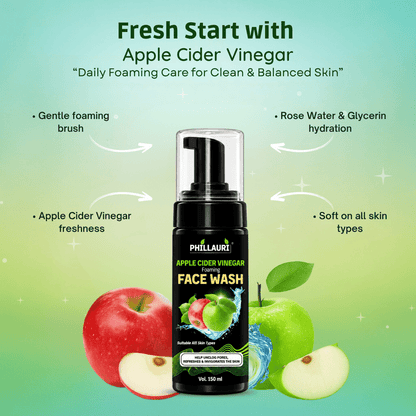Phillauri Apple Cider Vinegar Foaming Face Wash – With Rose Water & Glycerin