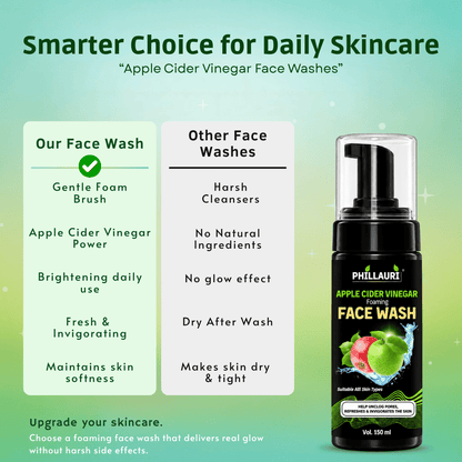 Phillauri Apple Cider Vinegar Foaming Face Wash – With Rose Water & Glycerin