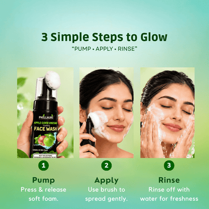 Phillauri Apple Cider Vinegar Foaming Face Wash – With Rose Water & Glycerin