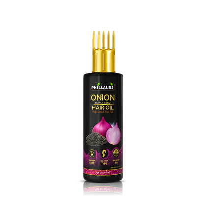 Phillauri Onion Black Seed Hair Oil – With Comb Applicator (60ml)