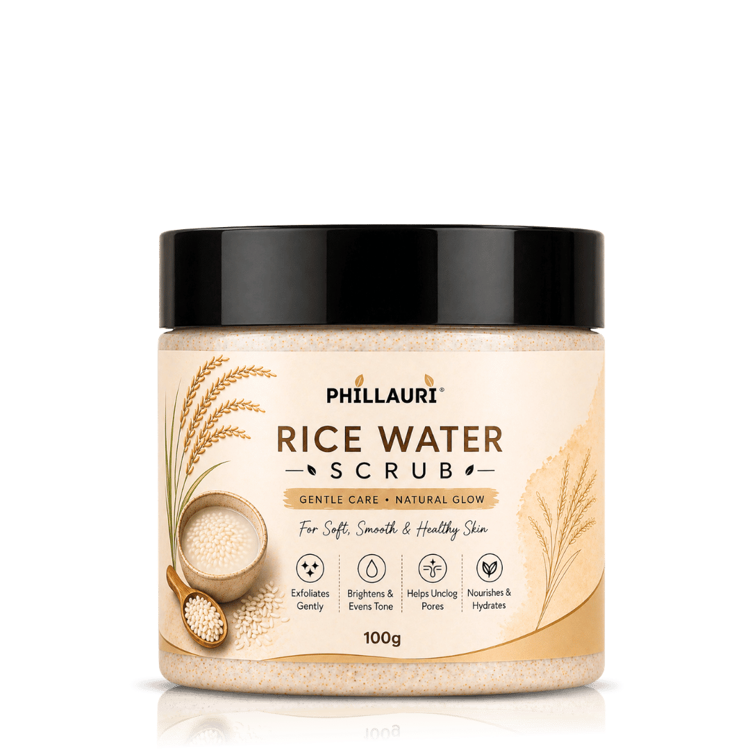 Phillauri Rice Water Scrub – Gentle Exfoliation & Natural Glow, 100g