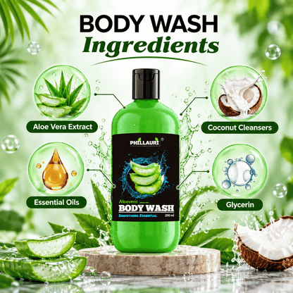 Phillauri Aloe Vera Body Wash – Glycerin & Essential Oils