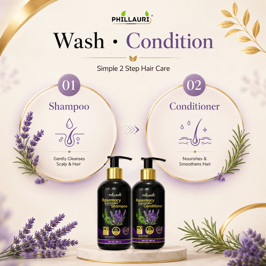 Phillauri Rosemary with Lavender Hair Care Combo – Shampoo & Conditioner