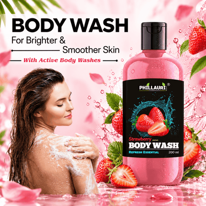 Phillauri Strawberry Body Wash – With Peach & Coconut Cleanser