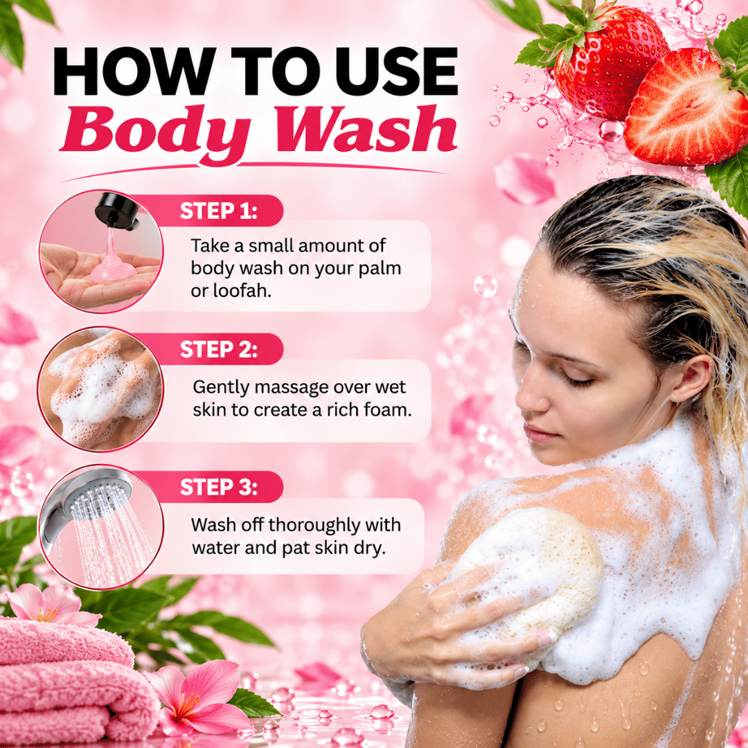 Phillauri Strawberry Body Wash – With Peach & Coconut Cleanser