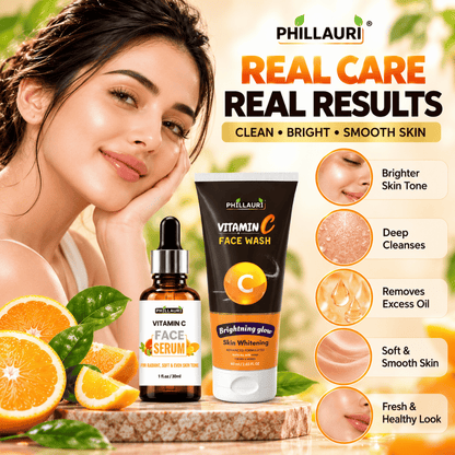 Phillauri Vitamin C Skin Care Duo – Vitamin C Face Wash + Vitamin C Face Serum