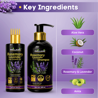 Phillauri Rosemary Lavender Hair Oil And Anti-dandruff Shampoo Combo