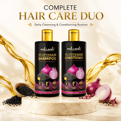 Phillauri Red Onion with Black Seed Oil Shampoo & Conditioner Duo