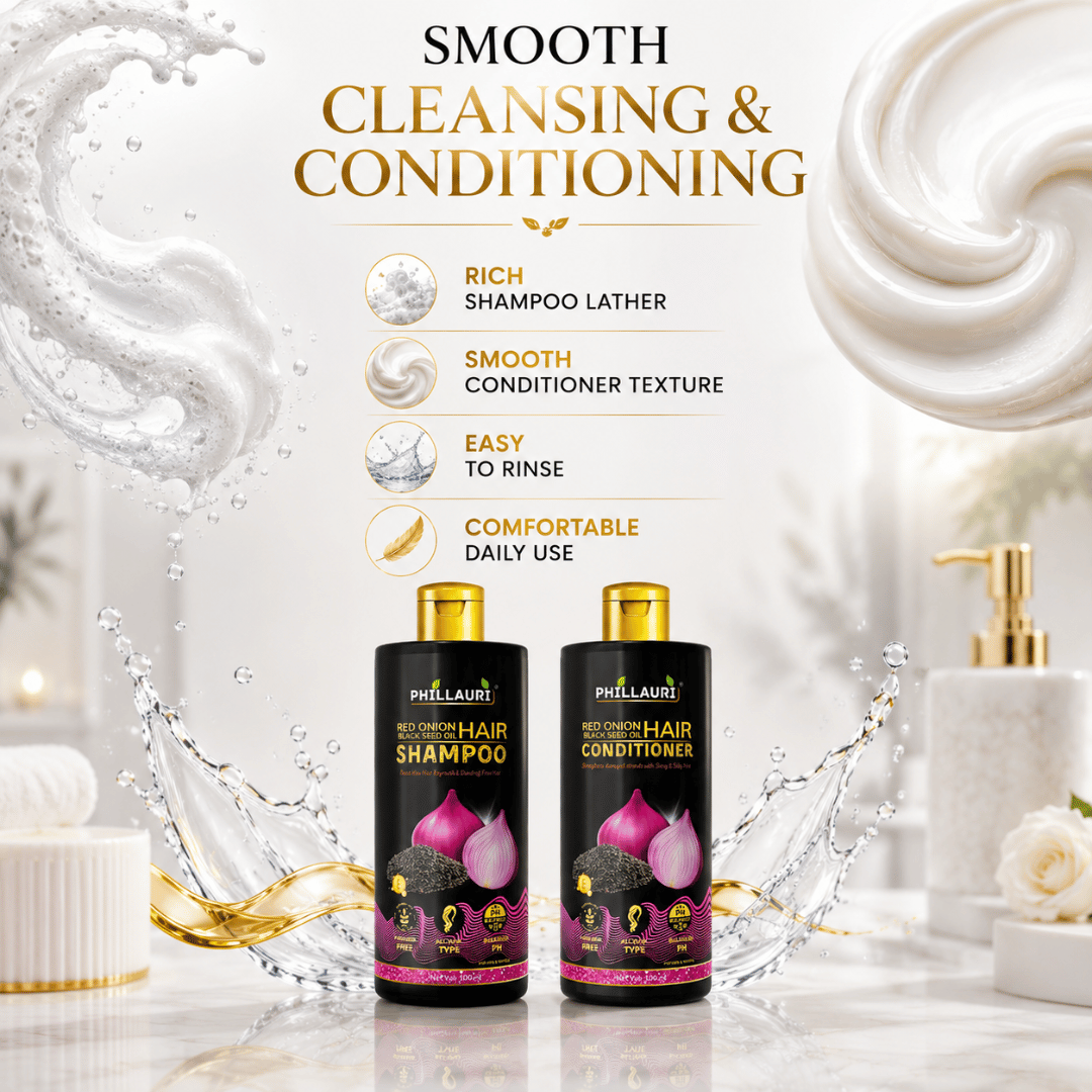 Phillauri Red Onion with Black Seed Oil Shampoo & Conditioner Duo