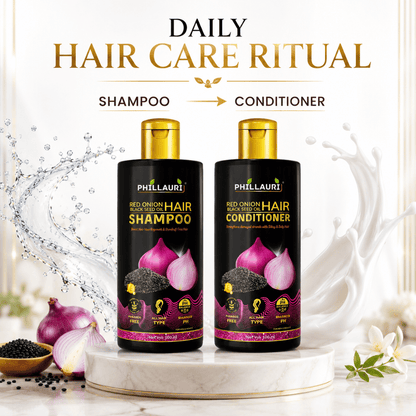 Phillauri Red Onion with Black Seed Oil Shampoo & Conditioner Duo