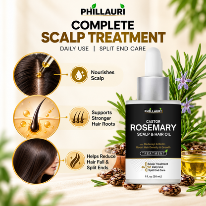 Phillauri Castor Rosemary Scalp & Hair Oil – With Redensyl & Biotin