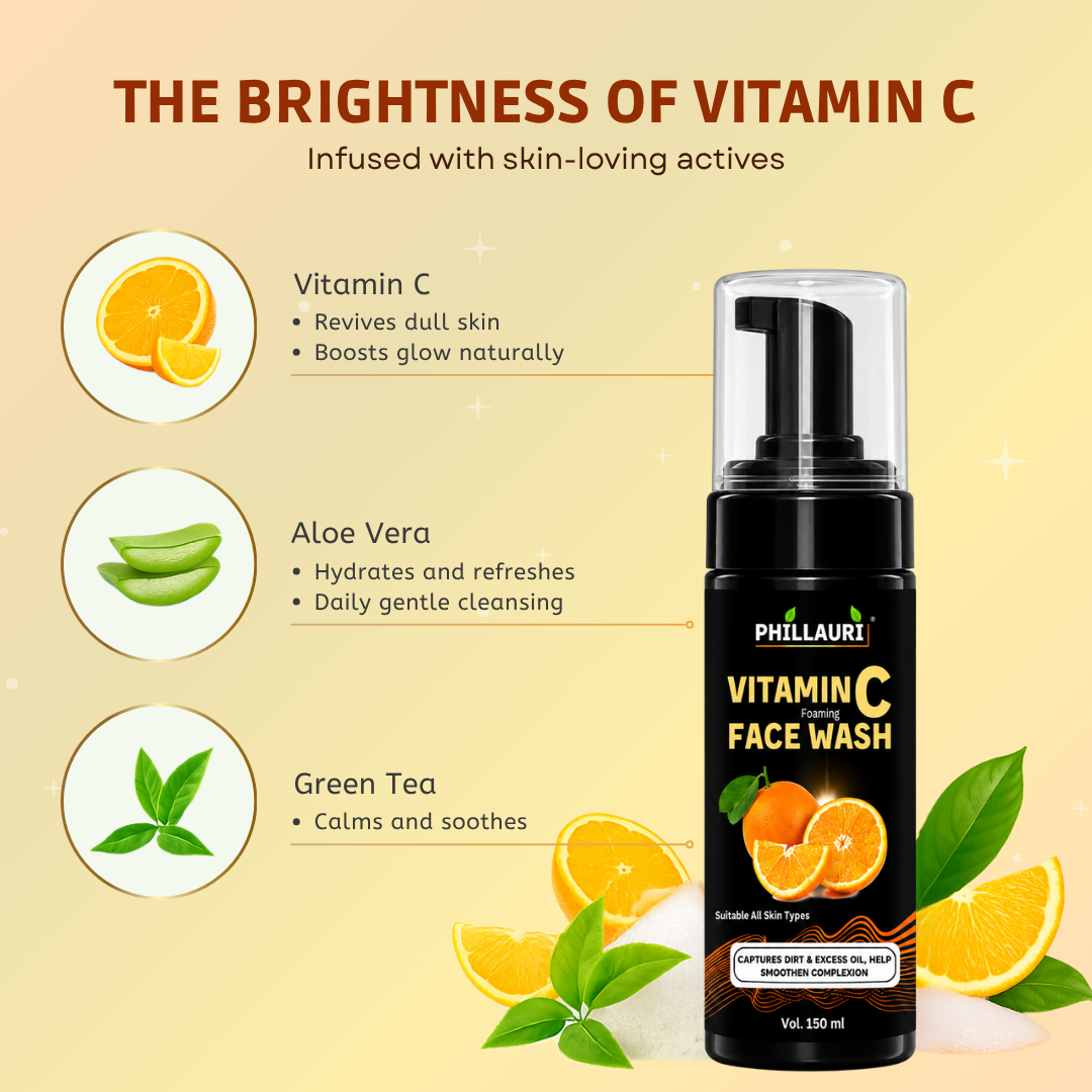 Phillauri Vitamin C Foaming Face Wash – With Aloe Vera & Green Tea