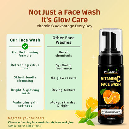 Phillauri Vitamin C Foaming Face Wash – With Aloe Vera & Green Tea