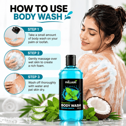Phillauri Peppermint Body Wash –  Coconut Cleansers & Essential Oils