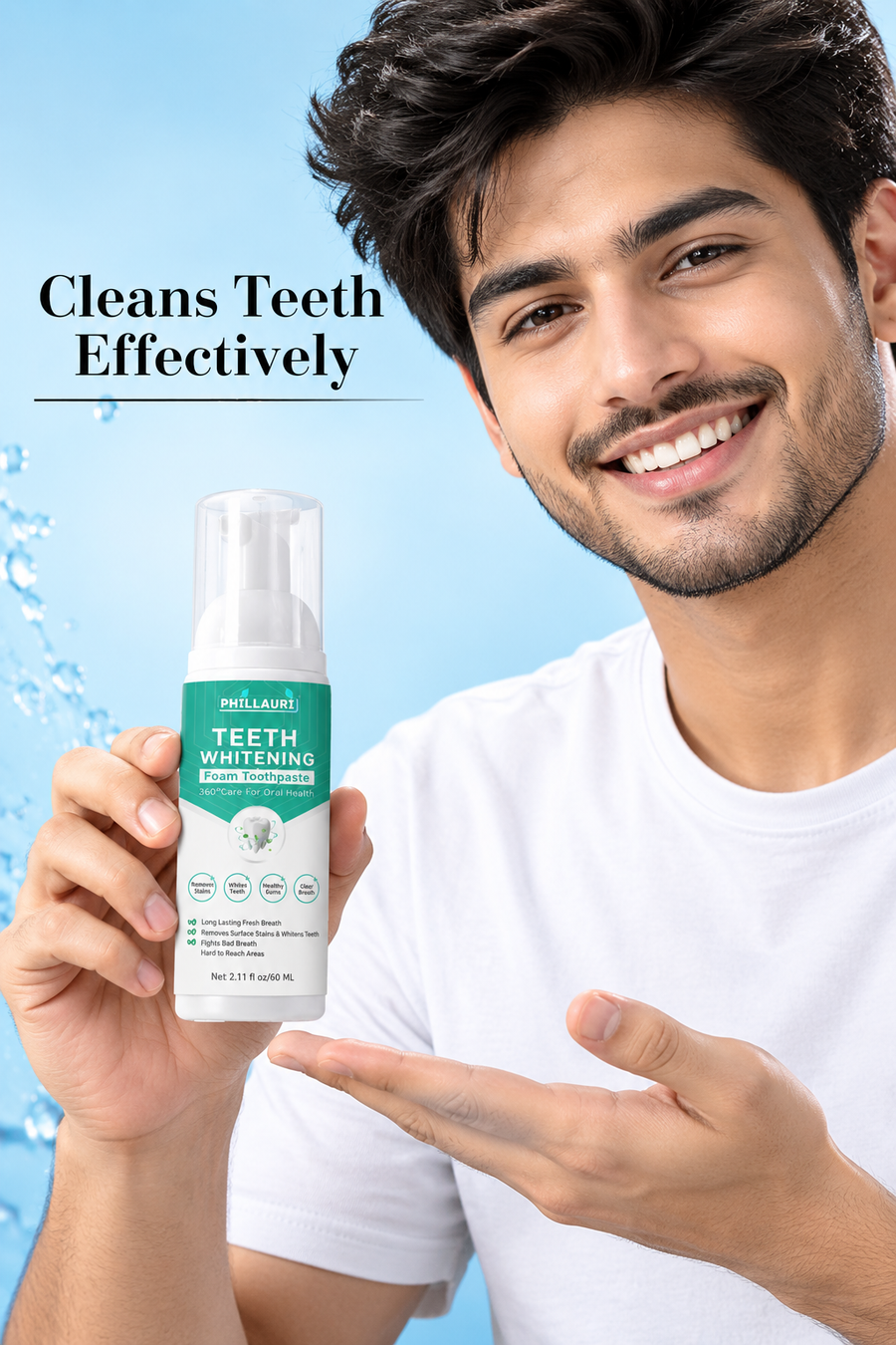 PHILLAURI Teeth Whitening Foam Toothpaste – Fresh & Brighter Smile