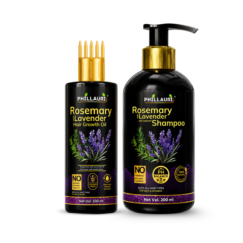 Phillauri Rosemary Lavender Hair Oil And Anti-dandruff Shampoo Combo
